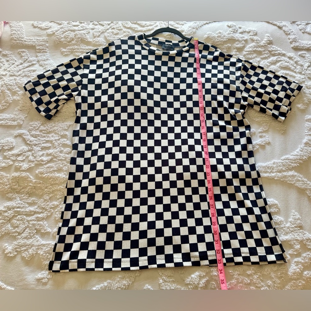 MINT DRESSED IN LALA B/W CHECKERBOARD PLISSE 2 PIECE PLAYSUIT SIZE L ORIG $152 - Picture 13 of 13